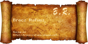 Brecz Rufusz névjegykártya